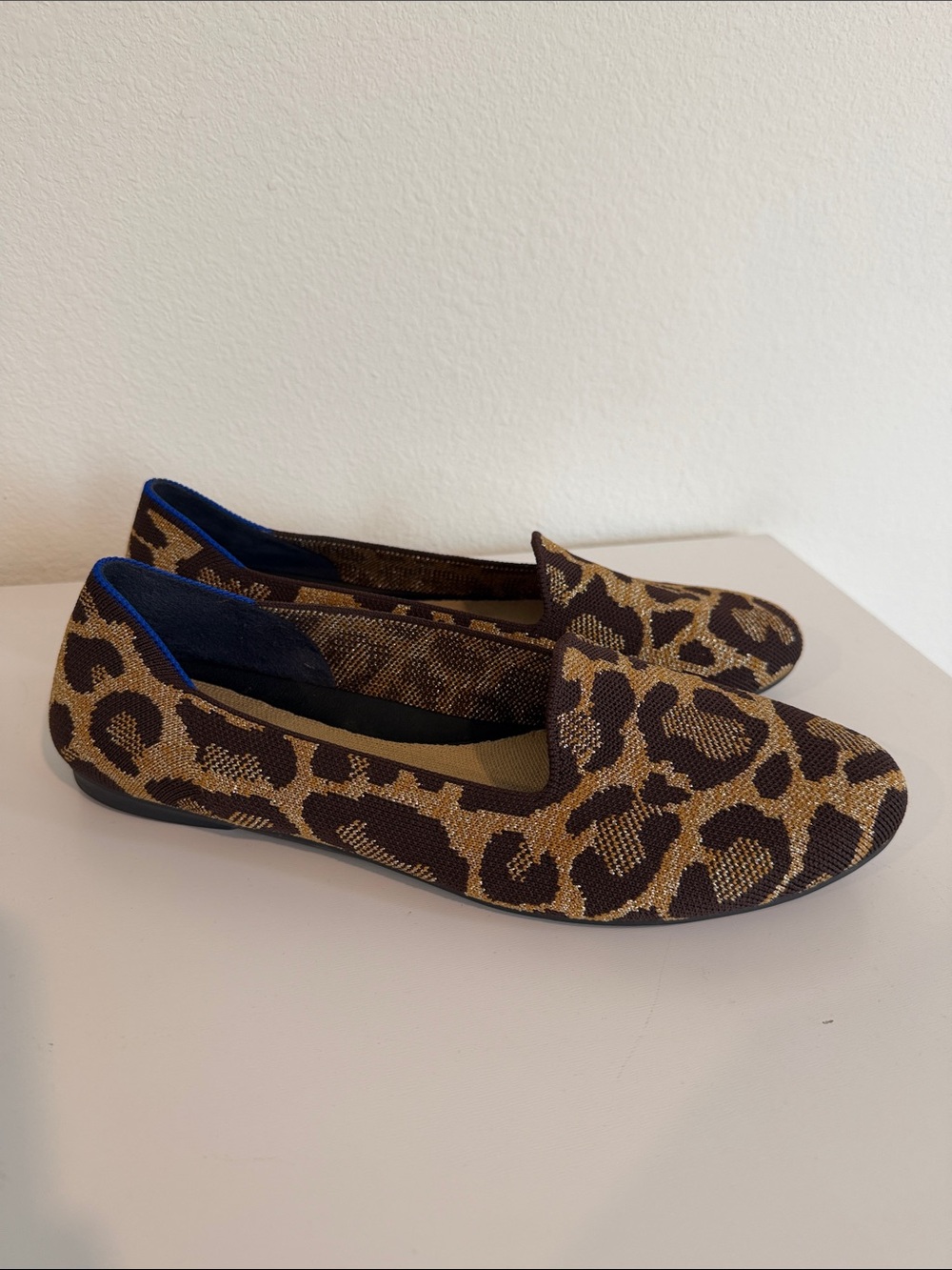 Rothy’s Leopard Print Women's Slip-On Loafer Brown and Gold Size 10